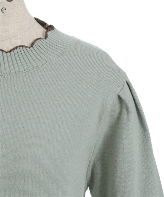 m♡ページ ハート釦バイカラーニットプルオーバー【予約】 | axes femme online shop