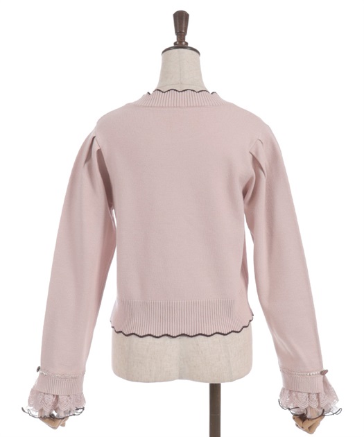 m♡ページ ハート釦バイカラーニットプルオーバー【予約】 | axes femme online shop