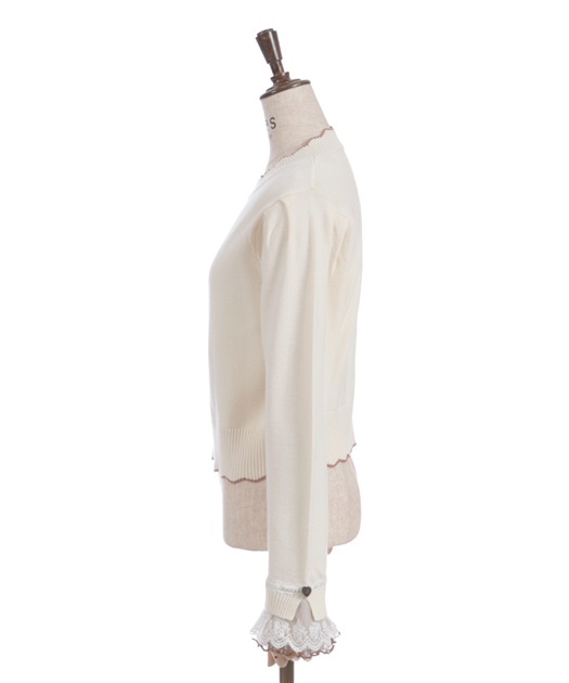 ハート釦バイカラーニットプルオーバー【予約】 | axes femme online shop