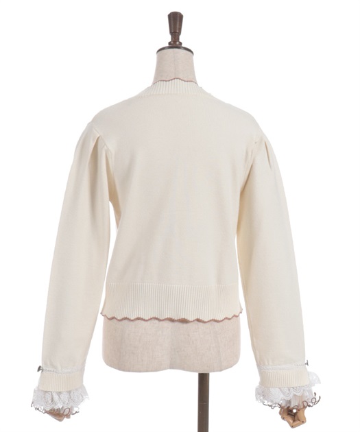 ♡ページ ハート釦バイカラーニットプルオーバー【予約】 | axes femme | axes