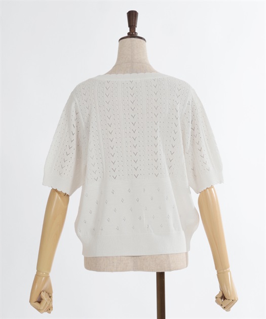 接触冷感透かし編みニットカーディガン | outlet | axes femme 接触冷感透かし編みニットカーディガン | outlet | axes femme