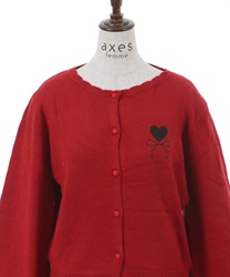 ハートリボン刺繍ニットカーディガン | outlet | axes femme ハートリボン刺繍ニットカーディガン | outlet | axes femme