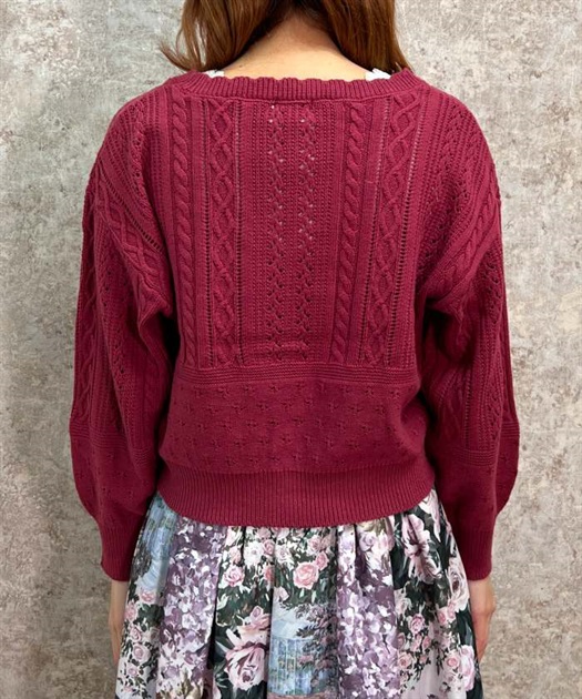 透かし編みニットカーディガン | outlet | axes femme online shop 透かし編みニットカーディガン | outlet | axes femme online shop