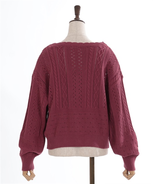 透かし編みニットカーディガン | outlet | axes femme online shop 透かし編みニットカーディガン | outlet | axes femme online shop
