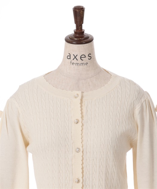 プチリボン付カーディガン | outlet | axes femme online shop プチリボン付カーディガン | outlet | axes femme online shop
