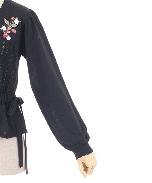 ストロベリー刺繍ニットカーディガン | outlet | axes femme ストロベリー刺繍ニットカーディガン | outlet | axes femme