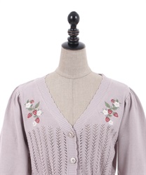 ローズ×鳥刺繍ニットプルオーバー | レディース服・レディース