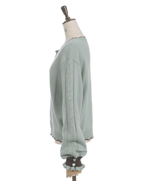 ❤️ページ ハート釦バイカラーニットカーディガン【予約】 | axes femme online shop