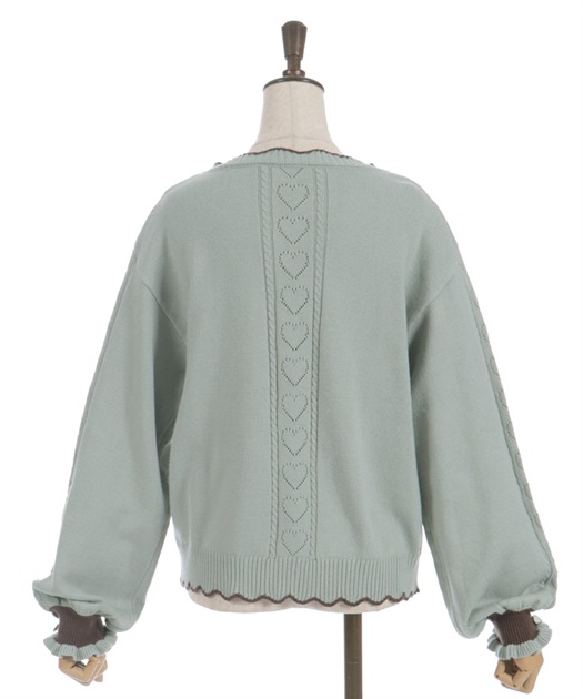 Y♡ページ ハート釦バイカラーニットカーディガン【予約】 | axes femme online shop