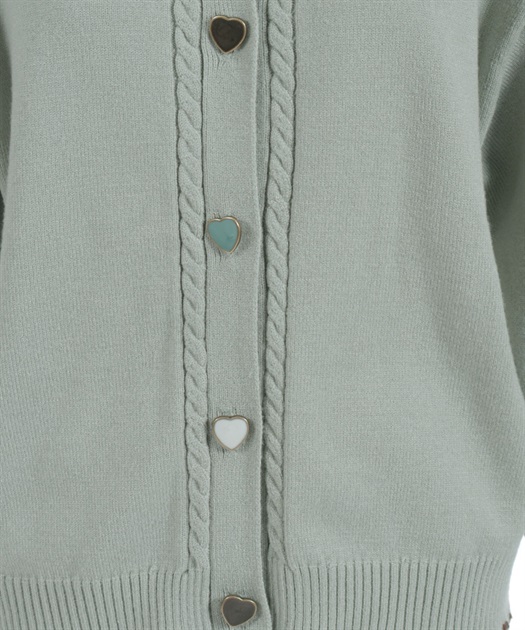 ハート釦バイカラーニットカーディガン【予約】 | 大人衣料 | axes