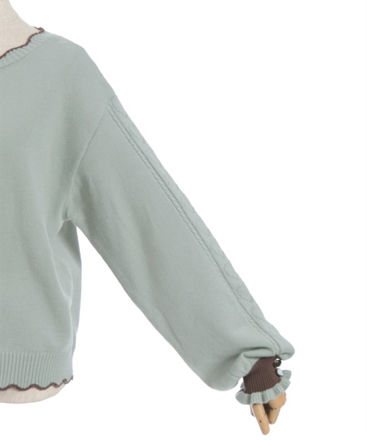 ハート釦バイカラーニットカーディガン【予約】 | axes femme online shop