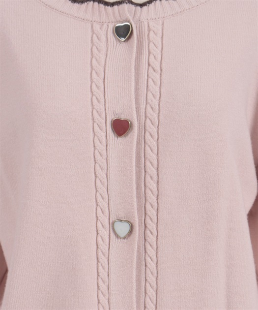 ハート釦バイカラーニットカーディガン | axes femme online shop