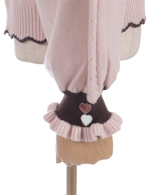 ハート釦バイカラーニットカーディガン【予約】 | axes femme | axes