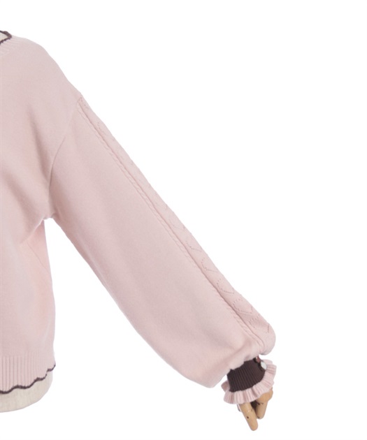 ハート釦バイカラーニットカーディガン【予約】 | axes femme online shop