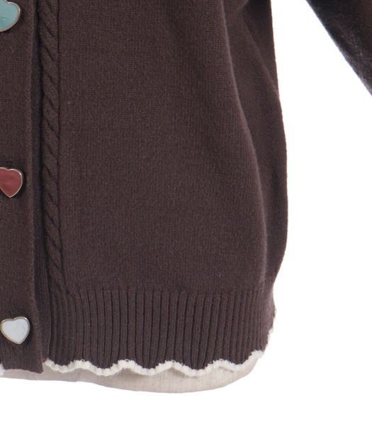 ハート釦バイカラーニットカーディガン【予約】 | axes femme | axes