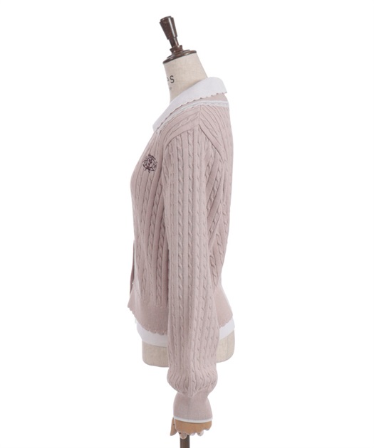 バイカラーニットポロカーディガン【10%OFF対象商品】 | axes femme