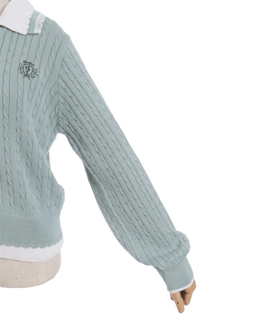 バイカラーニットポロカーディガン | axes femme online shop