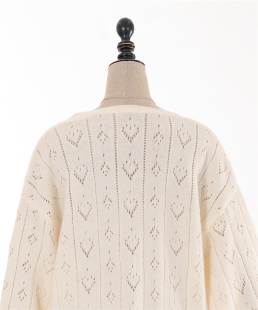 ハート透かし編みニットカーディガン | outlet | axes femme