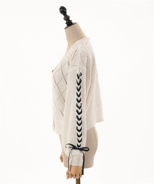 レースアップニットカーディガン | POETIQUE -outlet- | axes femme