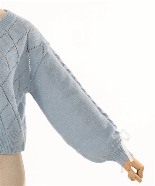 アトリエGG カーディガン レースアップニットカーディガン | POETIQUE -outlet- | axes femme