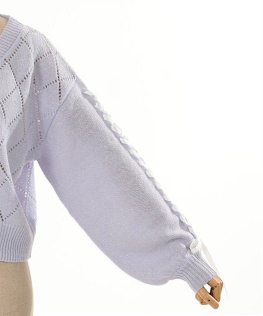 レースアップニットカーディガン | POETIQUE -outlet- | axes femme