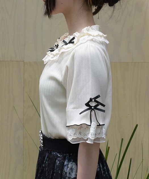 リボン×レース×フリルプルオーバー | axes femme | axes femme リボン×レース×フリルプルオーバー | axes femme | axes femme