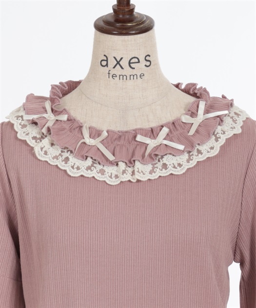 リボン×レース×フリルプルオーバー | axes femme | axes femme