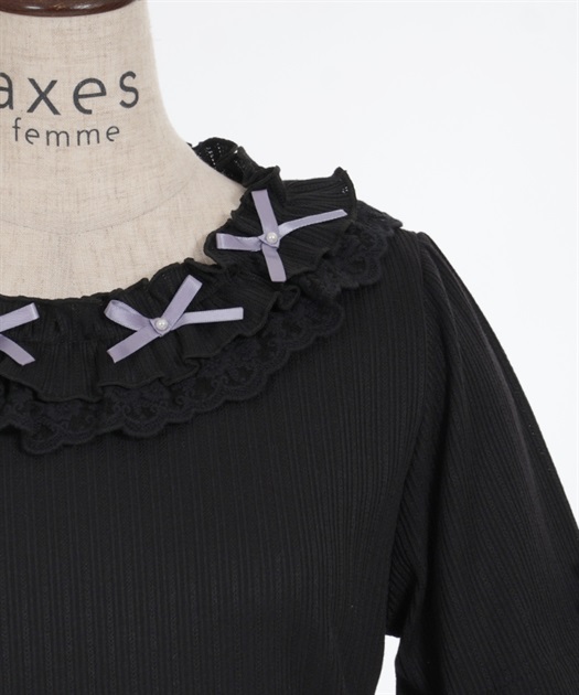 リボン×レース×フリルプルオーバー | axes femme | axes femme