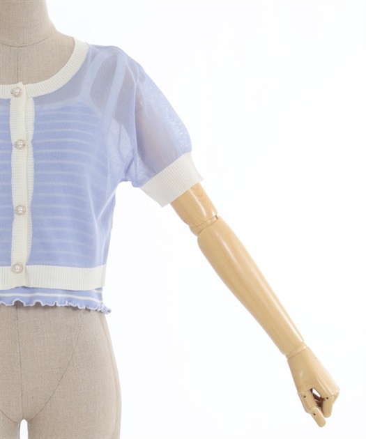 シアーカーディガン付ボーダーキャミ | outlet | axes femme シアーカーディガン付ボーダーキャミ | outlet | axes femme