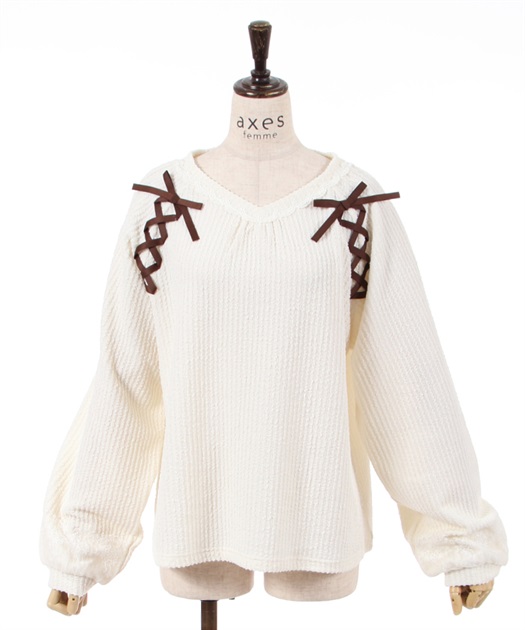 レースアッププルオーバー[品番：IGAW0004924]｜axes femme