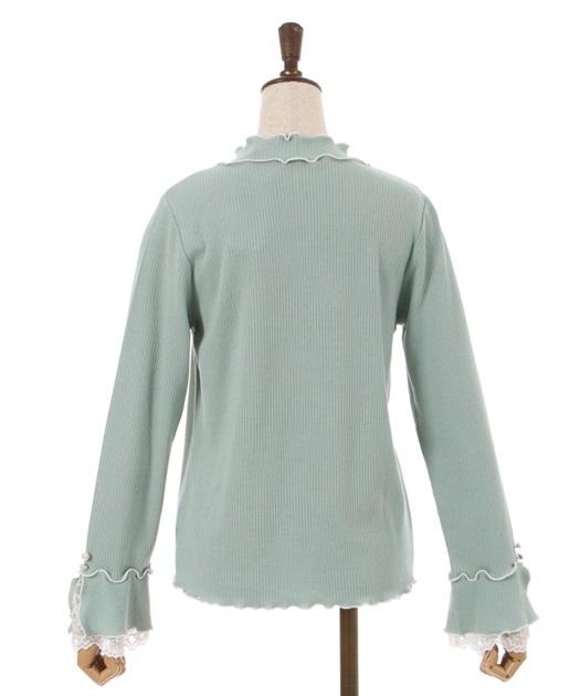袖レースバイカラーメロープルオーバー | outlet | axes femme
