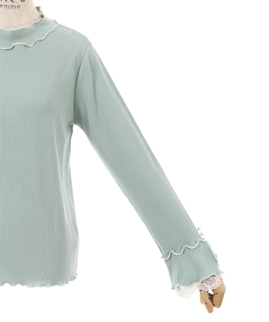 袖レースバイカラーメロープルオーバー | outlet | axes femme 袖レースバイカラーメロープルオーバー | outlet | axes femme
