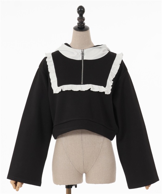 ハーフジップフリルパーカー | outlet | axes femme online shop ハーフジップフリルパーカー | outlet | axes femme online shop