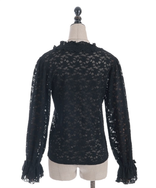 プチローズ装飾起毛レースプルオーバー【二次予約】 | POETIQUE | axes