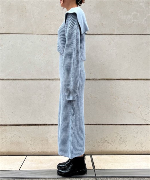 ジップ付ニット×ニットワンピース | outlet | axes femme online ジップ付ニット×ニットワンピース | outlet | axes femme online