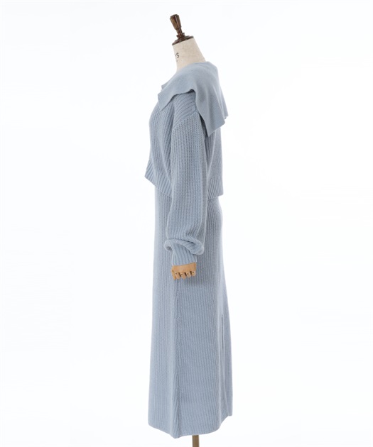 ジップ付ニット×ニットワンピース | outlet | axes femme online ジップ付ニット×ニットワンピース | outlet | axes femme online