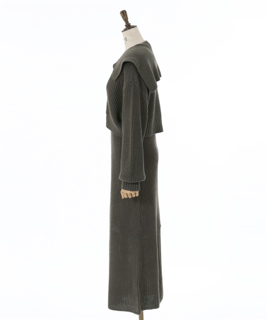 ジップ付ニット×ニットワンピース | outlet | axes femme online ジップ付ニット×ニットワンピース | outlet | axes femme online