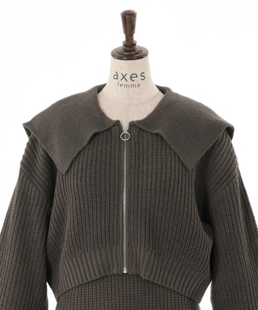 ジップ付ニット×ニットワンピース | outlet | axes femme online ジップ付ニット×ニットワンピース | outlet | axes femme online
