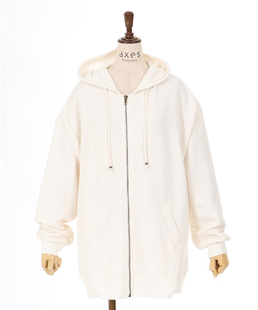 ジップ付裏起毛ロングパーカー | レディース服・レディース ジップ付裏起毛ロングパーカー | レディース服・レディース