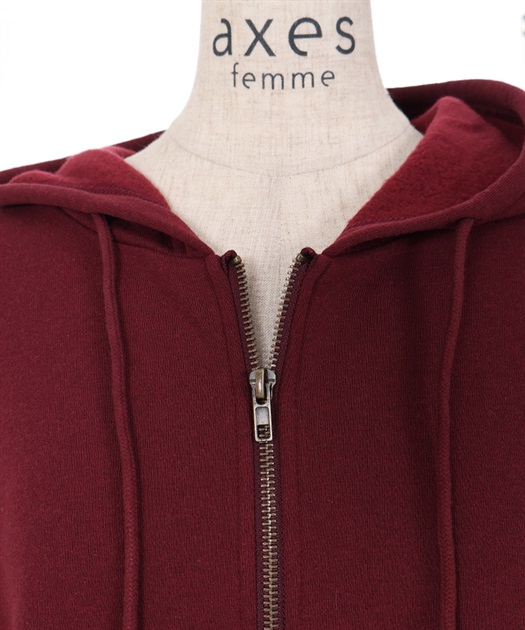 ジップ付裏起毛ロングパーカー | レディース服・レディース ジップ付裏起毛ロングパーカー | レディース服・レディース