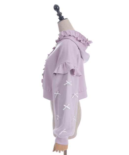 メニーリボンフリルパーカー | レディース服・レディース メニーリボンフリルパーカー | レディース服・レディース