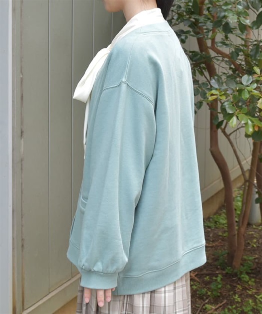 ロゴ刺繍裏毛ロングカーディガン【WEB限定価格】 | レディース服