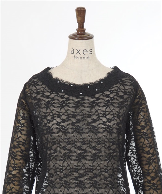 ラウンドネックレースインナー | outlet | axes femme online shop