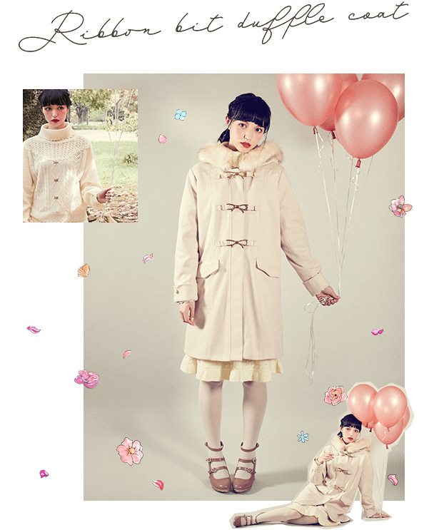Ribbon bit duffle coat