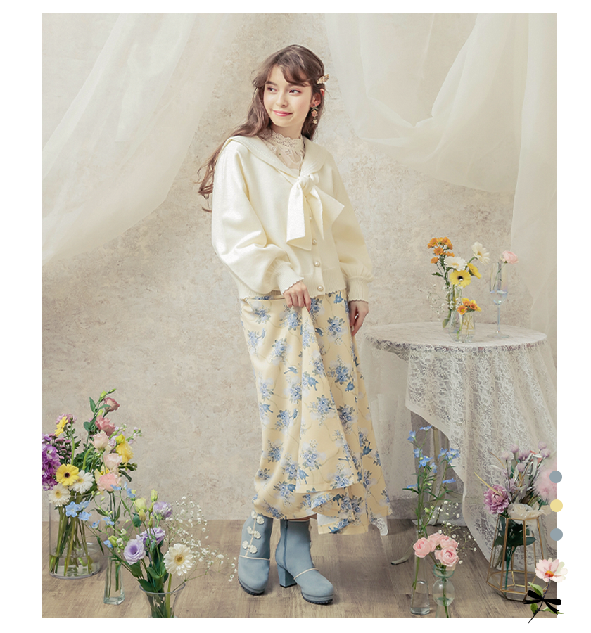 【axes femme poetique】 リボン柄ドールjsk axes femme POETIQUE（アクシーズファムポエティック）の「リボン柄